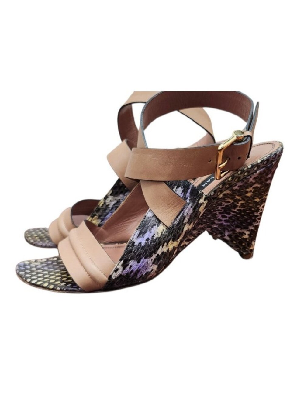 Derek Lam Snakeskin Leather Strappy Heels Sandals Size 6.5 B Made in Italy